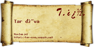 Tar Éva névjegykártya